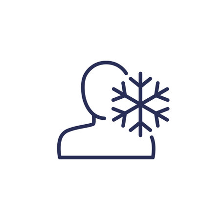 Cryotherapy icon, cold therapy line vectorのイラスト素材
