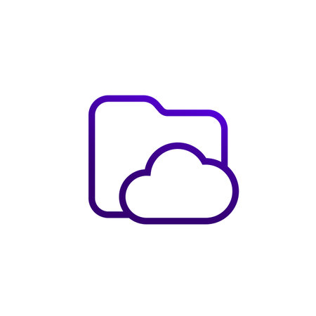 cloud folder icon in line designのイラスト素材