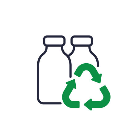 recycling plastic bottles icon, vector signのイラスト素材