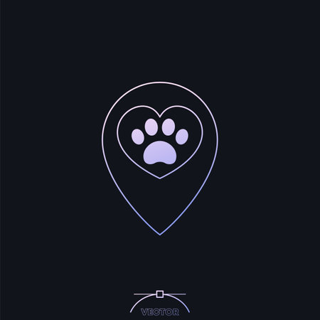 paw and heart vector icon with a gradientのイラスト素材