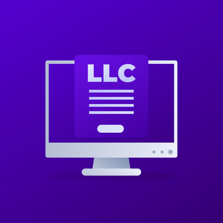 LLC online registration, Limited Liability Companyのイラスト素材