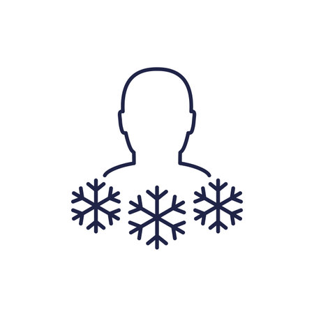 Cryotherapy line icon, cold therapy vectorのイラスト素材