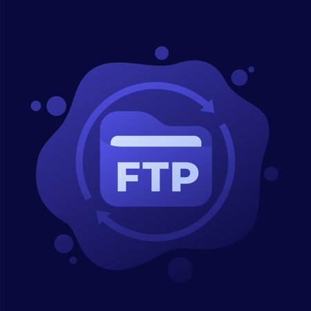 ftp, uploading to a server icon, vector designのイラスト素材