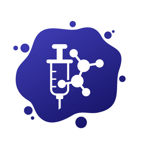 molecule and syringe vector iconのイラスト素材