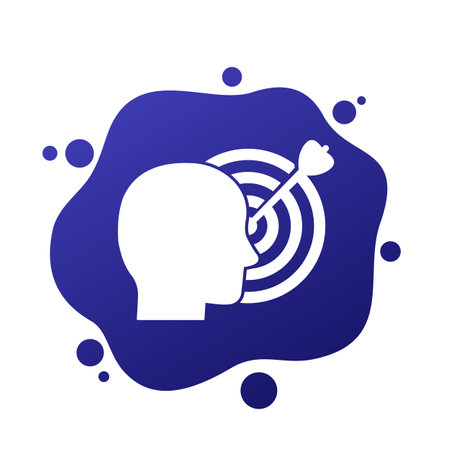 personal goal icon with a target, vectorのイラスト素材