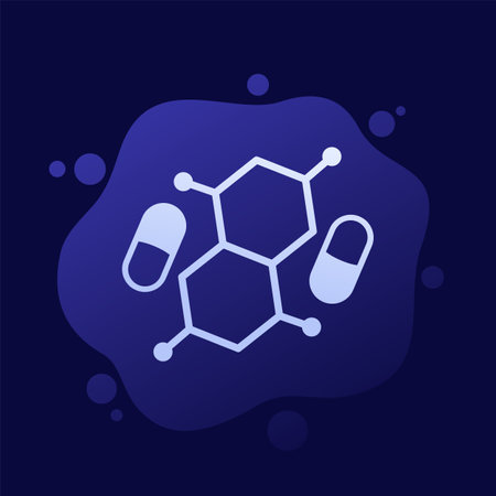hormone therapy or steroids icon, vectorのイラスト素材
