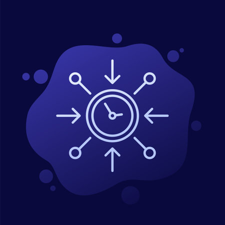 impact line icon with a clockのイラスト素材