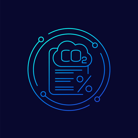 carbon tax icon, linear designのイラスト素材