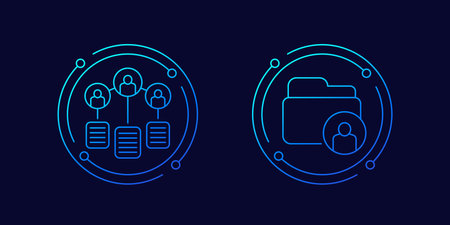 User base, personal data icon, linear designのイラスト素材