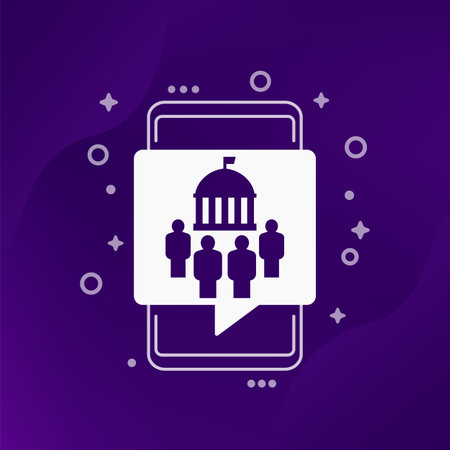 Electronic government icon with smart phone vectorのイラスト素材