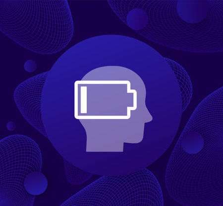 burnout or tired vector icon with low batteryのイラスト素材