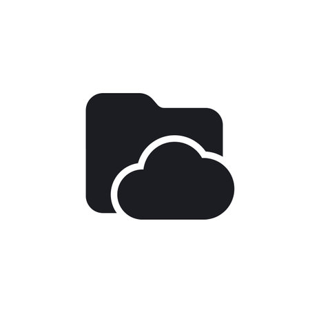 cloud folder icon, vector pictogram on whiteのイラスト素材