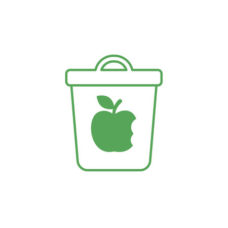 food waste icon with a trash binのイラスト素材