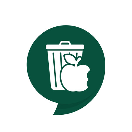 food waste icon with a trash bin, vectorのイラスト素材