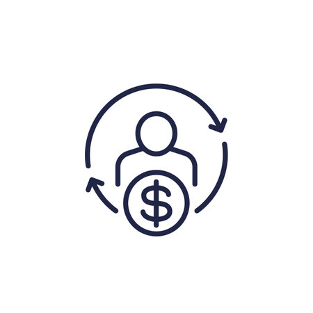 employee turnover cost line iconのイラスト素材