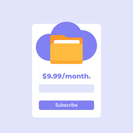 subscribe to cloud storage vector designのイラスト素材