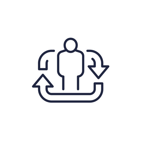 client retention line icon, vectorのイラスト素材