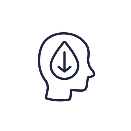 dehydration line icon with a human headのイラスト素材