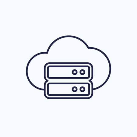 cloud storage line icon on whiteのイラスト素材
