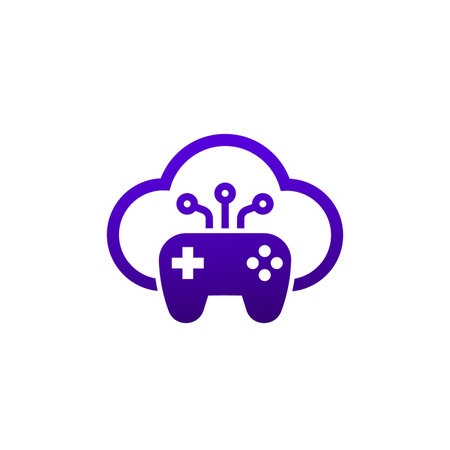 game server icon with a gamepad, cloud gamingのイラスト素材