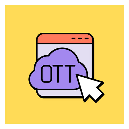 OTT media platform icon in neo brutalism styleのイラスト素材