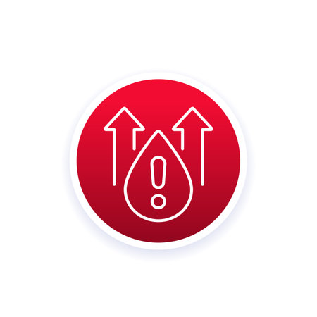 high cholesterol in blood line icon, vectorのイラスト素材