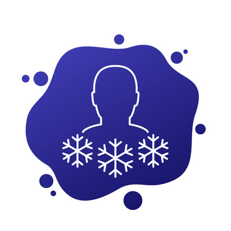 Cryotherapy icon, cold therapy line vector designのイラスト素材