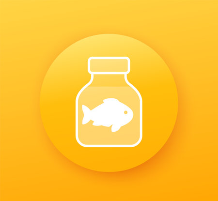 Fish oil bottle icon, vectorのイラスト素材