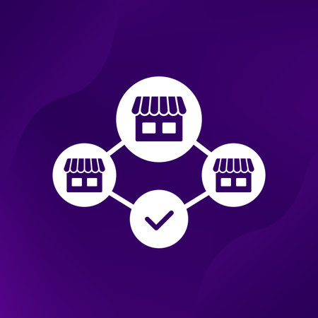 franchise vector icon with shopsのイラスト素材