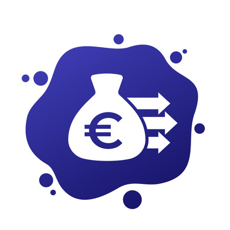 Lump sum payment vector icon with euro money bagのイラスト素材