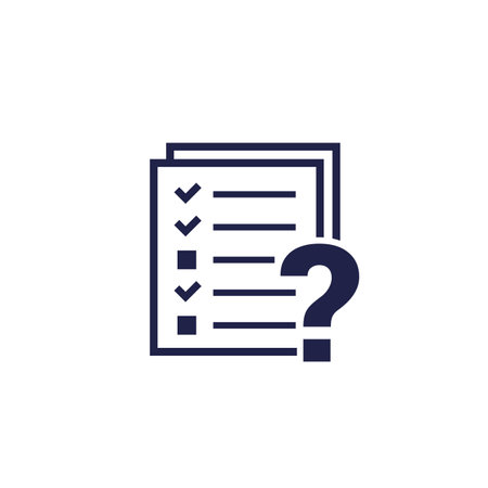 Survey, test icon on whiteのイラスト素材