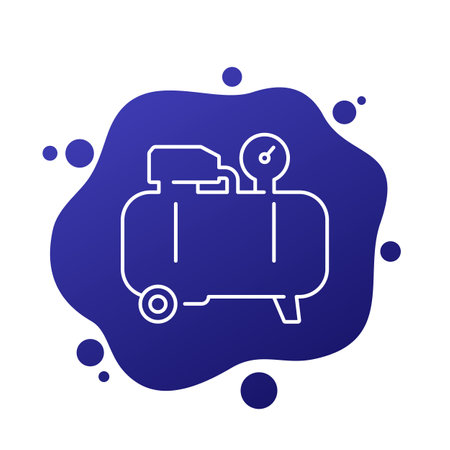 air compressor icon in line designのイラスト素材