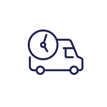 fast delivery line icon with a vanのイラスト素材