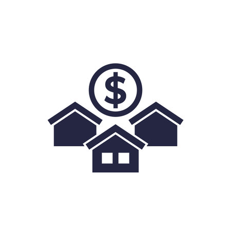 rental payments icon with housesのイラスト素材