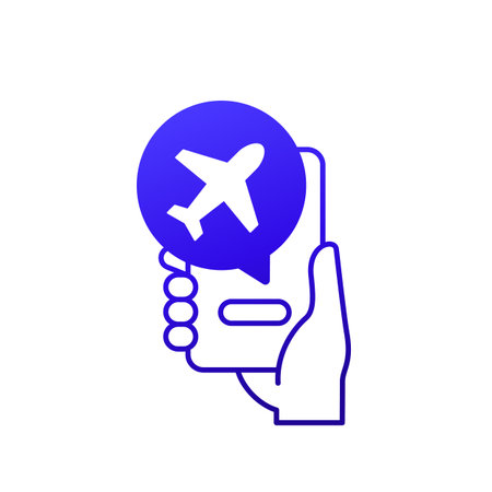 flight mode icon with a phone in handのイラスト素材