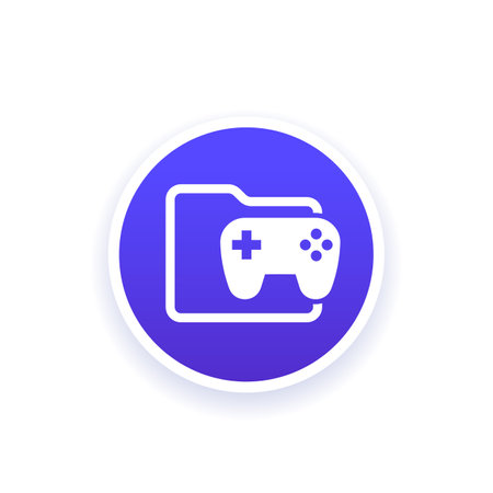 game folder icon with a gamepadのイラスト素材