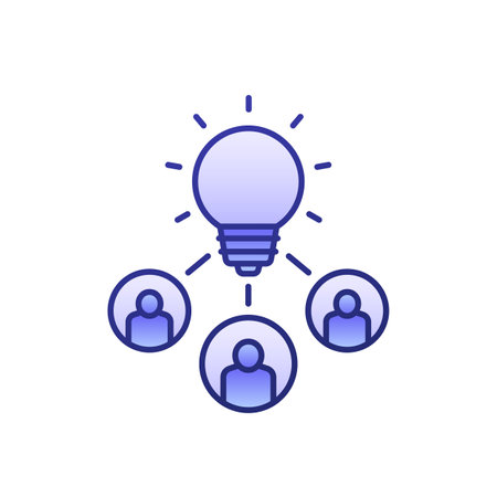 people with an idea icon with outlineのイラスト素材