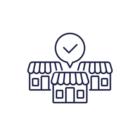 franchise line icon on whiteのイラスト素材