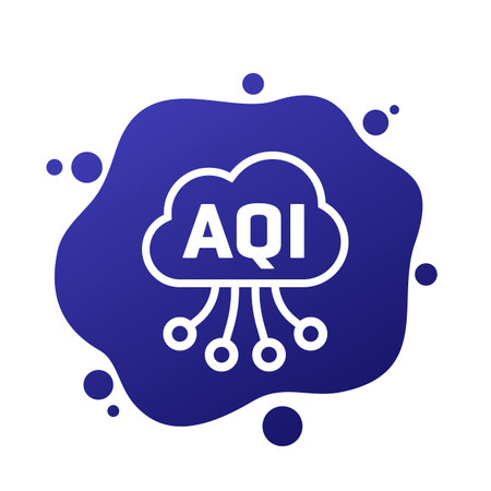 Air quality index icon, AQI vectorのイラスト素材