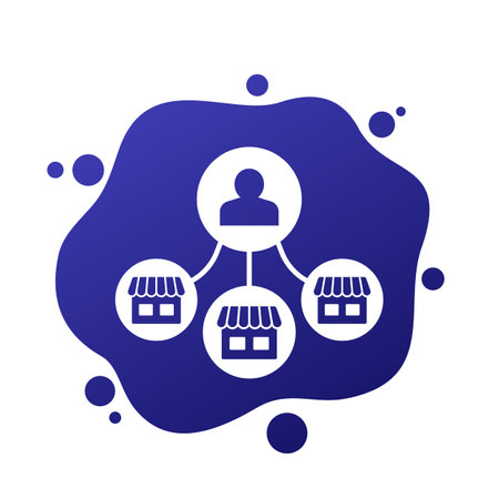 franchise owner or franchisor icon, vectorのイラスト素材