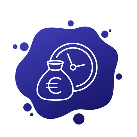 deposit period icon with euro money bagのイラスト素材