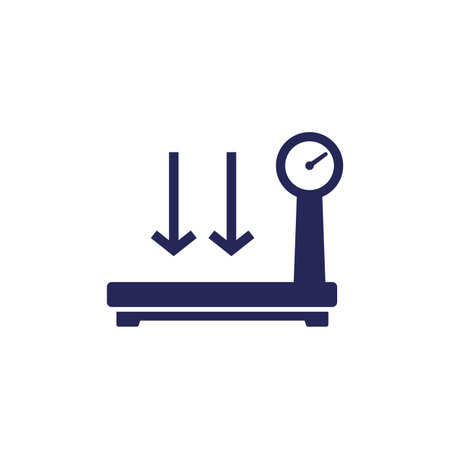 platform scales icon on white, weight machineのイラスト素材