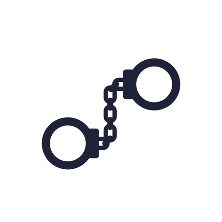 Handcuffs, jail icon on whiteのイラスト素材