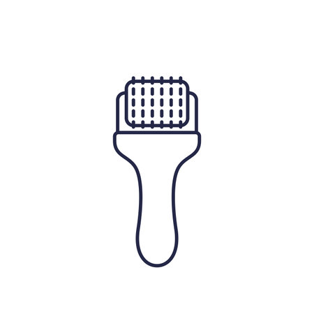 dermaroller icon in line designのイラスト素材