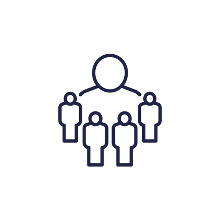 influence icon on white, influencer line vectorのイラスト素材