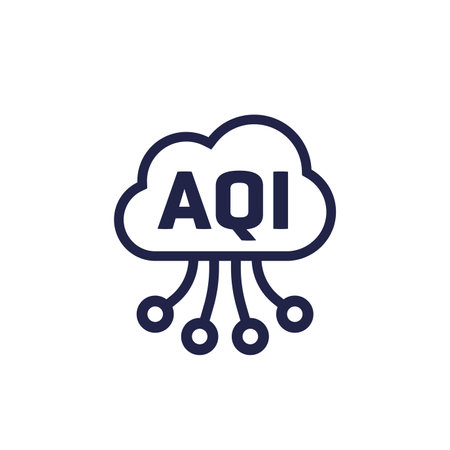 Air quality index, AQI icon on whiteのイラスト素材