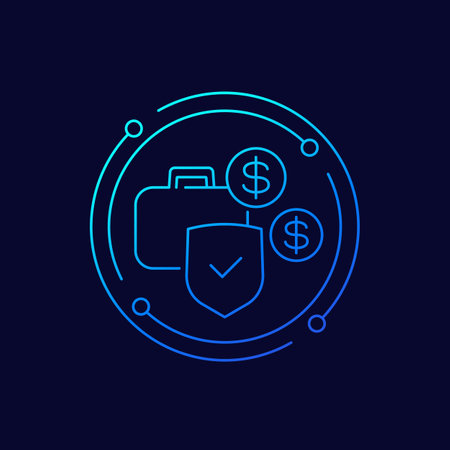secure asset icon, linear designのイラスト素材
