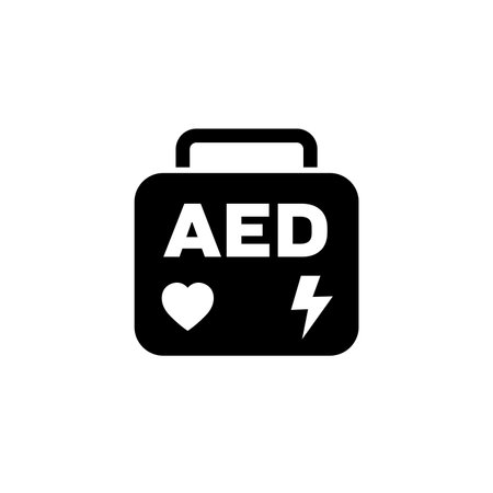AED icon, automated external defibrillator bagのイラスト素材