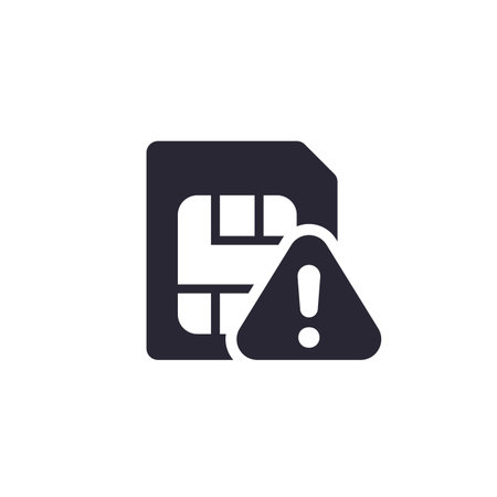 SIM card error icon, warning pictogramのイラスト素材