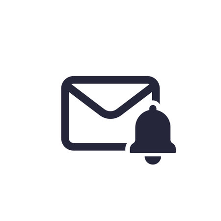 mail notification icon, pictogram on whiteのイラスト素材